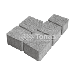 Тротуарная плитка Антик, серо-белая на камне, 4 см