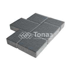 Тротуарная плитка Новый город, черная на камне, 4 см