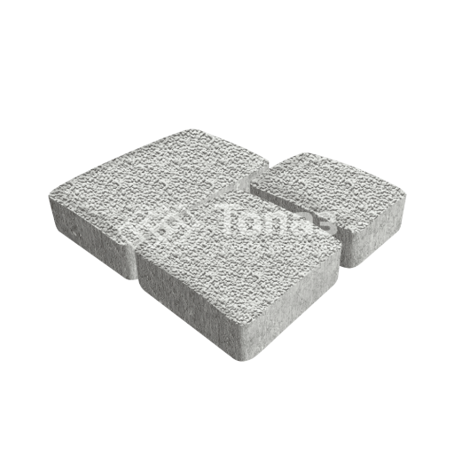 Тротуарная плитка Брук, белая с мраморной крошкой, 4 см