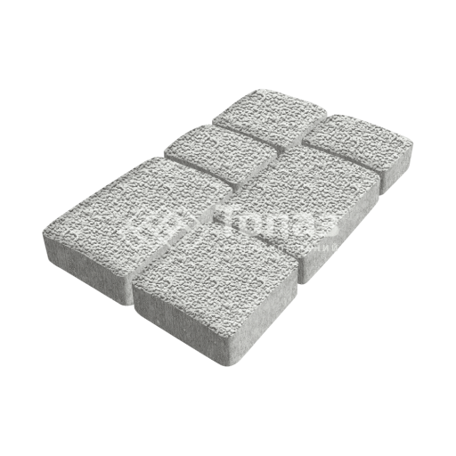 Тротуарная плитка Брук, белая с мраморной крошкой, 4 см