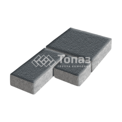 Тротуарная плитка Рубико, черная на камне, 6 см