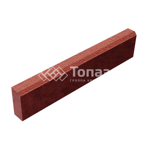 Камень бортовой БР 100.20.8, красный в полном окрасе на камне