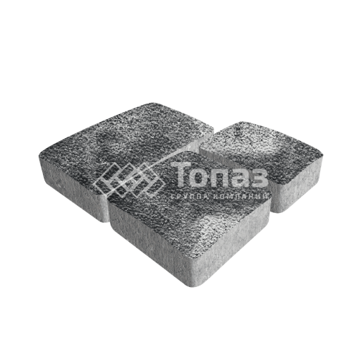 Тротуарная плитка Брук, черно-белая с гранитной крошкой, 6 см