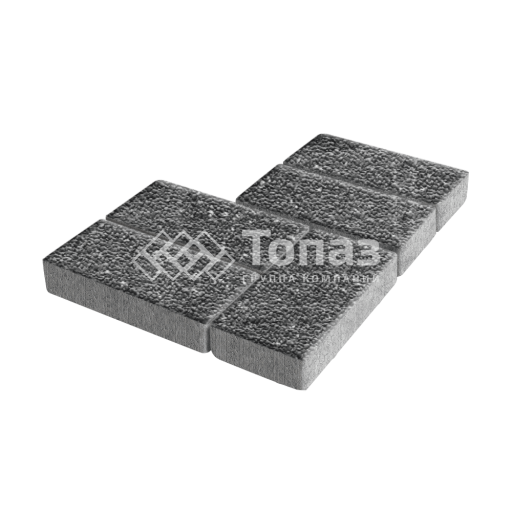 Тротуарная плитка Брусчатка, аляска черная с мраморной крошкой, 10 см