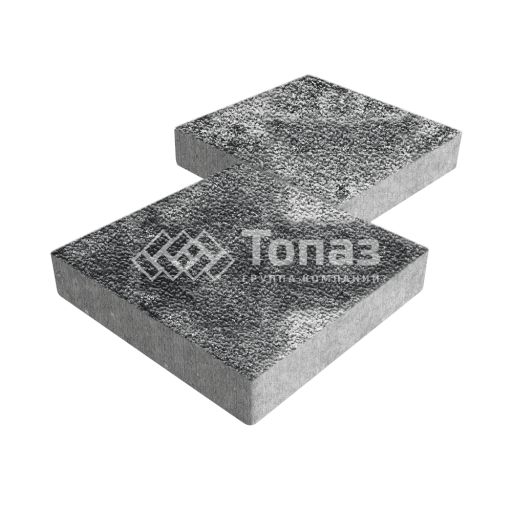 Тротуарная плитка Квадрат 500х500х70, черно-белая с мраморной крошкой