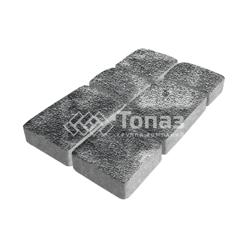 Тротуарная плитка Брук, черно-белая с мраморной крошкой, 6 см