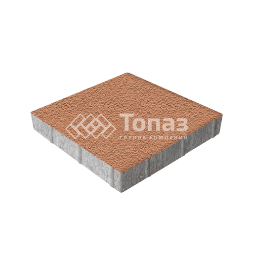 Тротуарная плитка Квадрат 400х400х60, оранжевая на камне