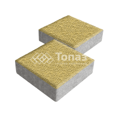 Тротуарная плитка Квадрат 200х200х40, желтая с гранитной крошкой