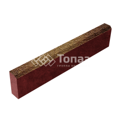 Камень бортовой БР 100.20.8, каир с мраморной крошкой, красное основание