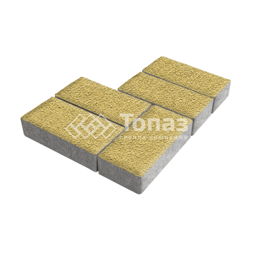 Тротуарная плитка 200х100х40, желтая на камне
