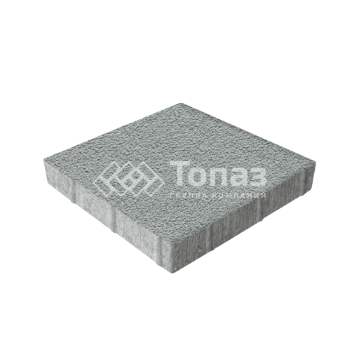 Тротуарная плитка Квадрат 400х400х60, серая на камне