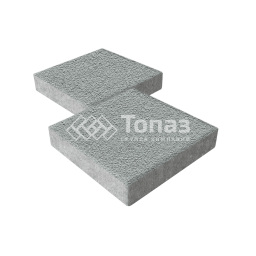 Тротуарная плитка Квадрат 400х400х60, серая на камне