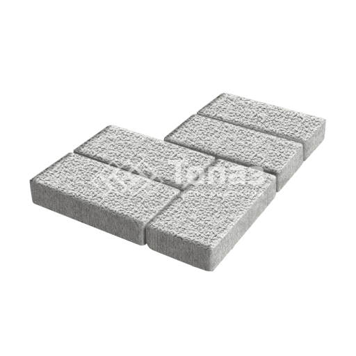 Тротуарная плитка Брусчатка, белая с гранитной крошкой, 6 см