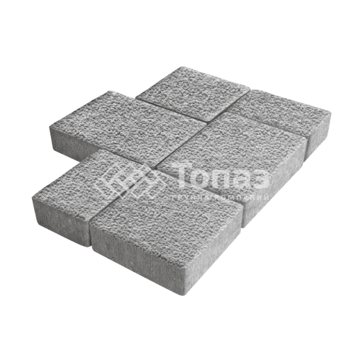 Тротуарная плитка Новый город, серо-белая с гранитной крошкой, 8 см