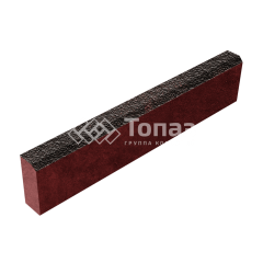 Камень бортовой БР 100.20.8, кармен с мраморной крошкой, красное основание