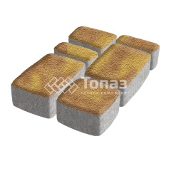 Тротуарная плитка Классико, шафран на камне, 6 см