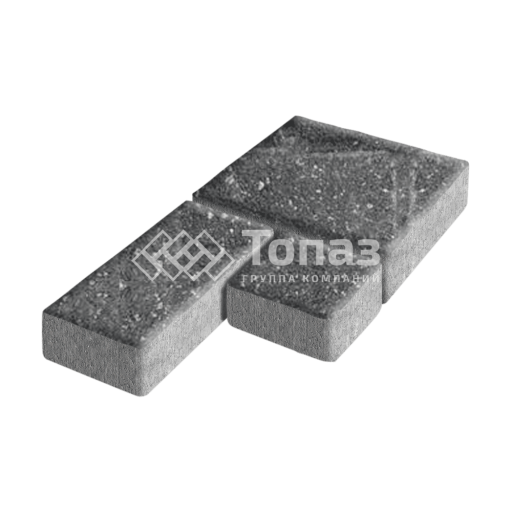 Тротуарная плитка Рубико, аляска черная, 4 см