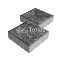 Тротуарная плитка Квадрат 200х200х60, аляска черная с гранитной крошкой