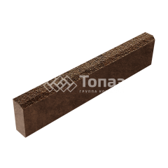 Камень бортовой БР 100.20.8, джафар оранжевый с мраморной крошкой, коричневое основание