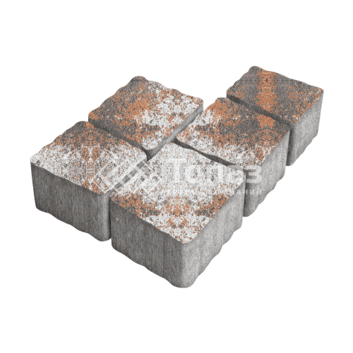 Тротуарная плитка Антик, агат оранжевый, 4 см