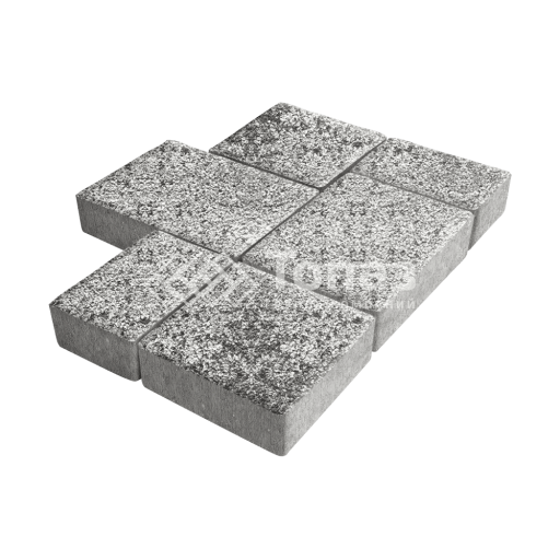 Тротуарная плитка Новый город, аляска белая на камне, 4 см