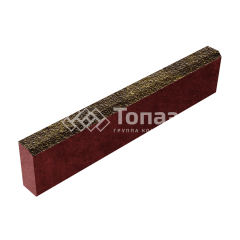 Камень бортовой БР 100.20.8, осень с мраморной крошкой, красное основание