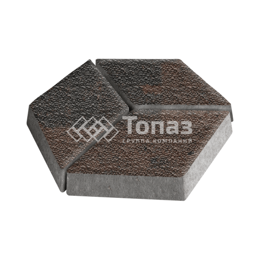 Тротуарная плитка Ромб, конго с мраморной крошкой, 6 см