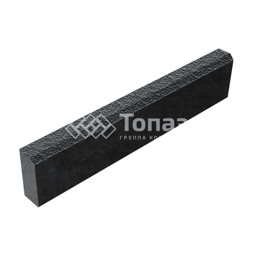 Камень бортовой БР 100.20.8, черный в полном окрасе с мраморной крошкой