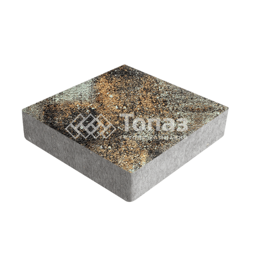 Тротуарная плитка Квадрат 200х200х60, агат кофейный на камне