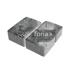 Тротуарная плитка Старый город, черно-белая на камне, 4 см