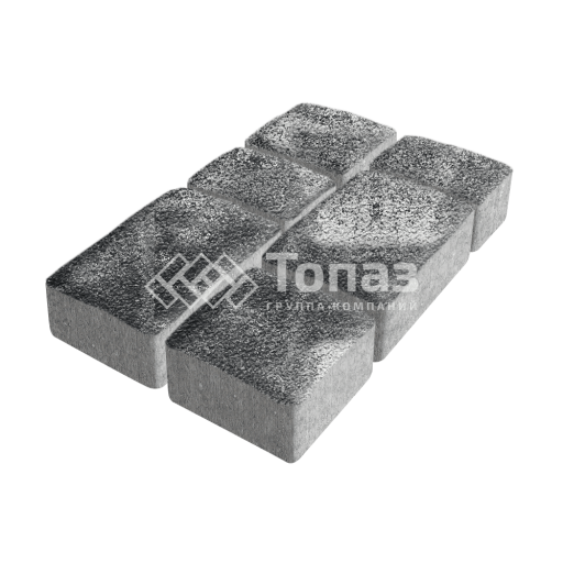 Тротуарная плитка Старый город, черно-белая на камне, 4 см