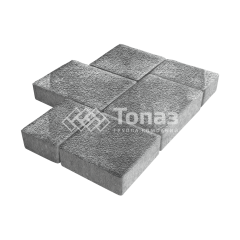 Тротуарная плитка Новый город, антрацит на камне, 4 см