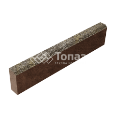 Камень бортовой БР 100.20.8, степь с мраморной крошкой, коричневое основание