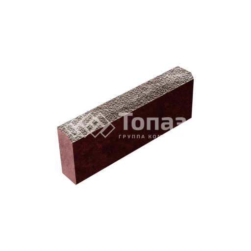 Камень бортовой БР 50.20.8, авантюр с мраморной крошкой, красное основание