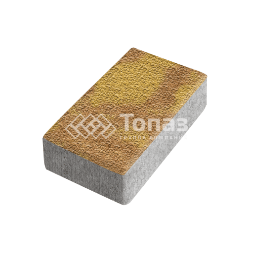 Тротуарная плитка Брусчатка, шафран с гранитной крошкой, 6 см