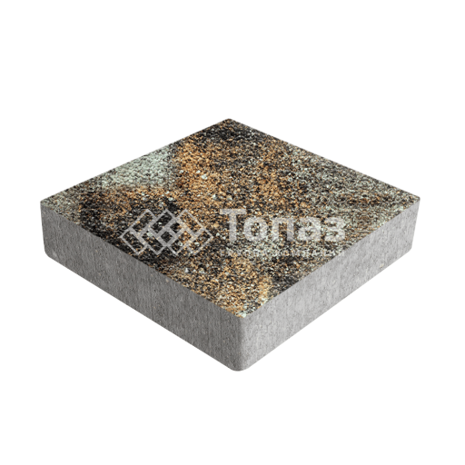 Тротуарная плитка Квадрат 200х200х60, агат кофейный с гранитной крошкой