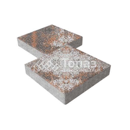 Тротуарная плитка Квадрат 400х400х60, агат оранжевый на камне