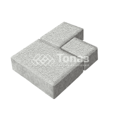 Тротуарная плитка Бергамо, белая на камне, 6 см