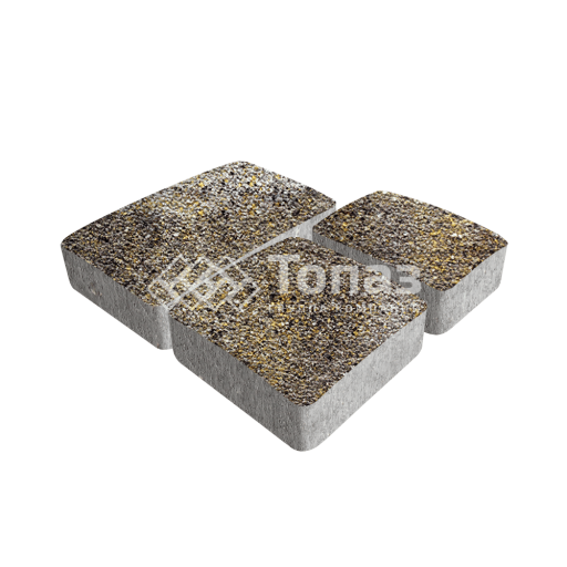 Тротуарная плитка Брук, агат желтый с мраморной крошкой, 4 см