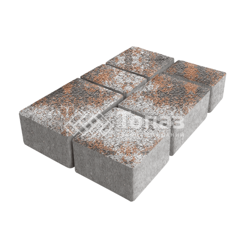 Тротуарная плитка Лэндхаус, агат оранжевый на камне, 6 см