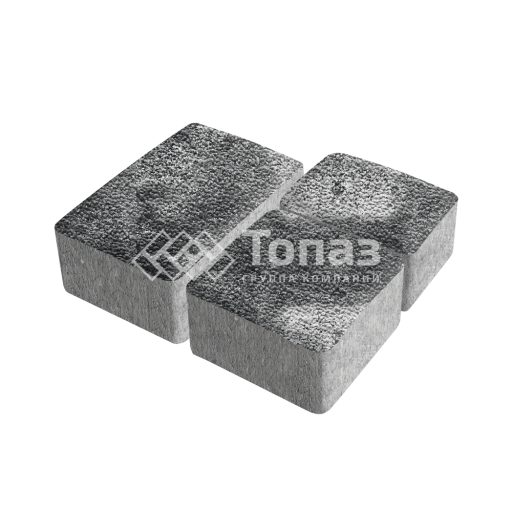 Тротуарная плитка Старый город, черно-белая с мраморной крошкой, 4 см