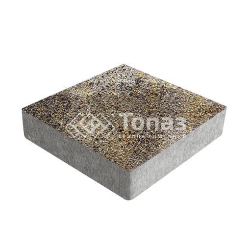 Тротуарная плитка Квадрат 200х200х40, агат желтый с гранитной крошкой