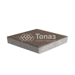 Тротуарная плитка Ромб, коричневая с гранитной крошкой, 6 см