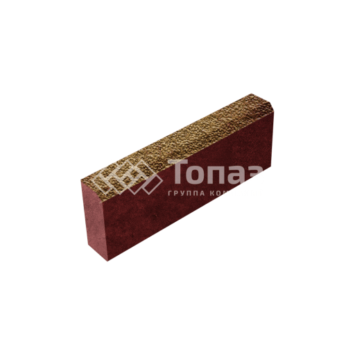 Камень бортовой БР 50.20.8, каир с мраморной крошкой, красное основание