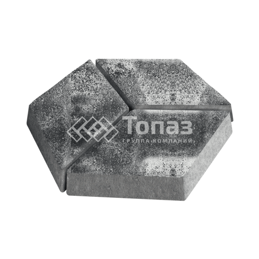 Тротуарная плитка Ромб, черно-белая, 6 см