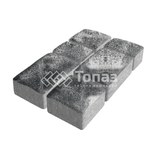 Тротуарная плитка Старый город, черно-белая, 6 см