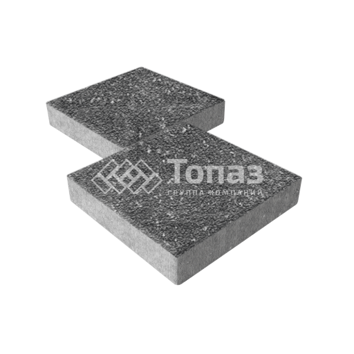 Тротуарная плитка Квадрат 400х400х60, аляска черная на камне