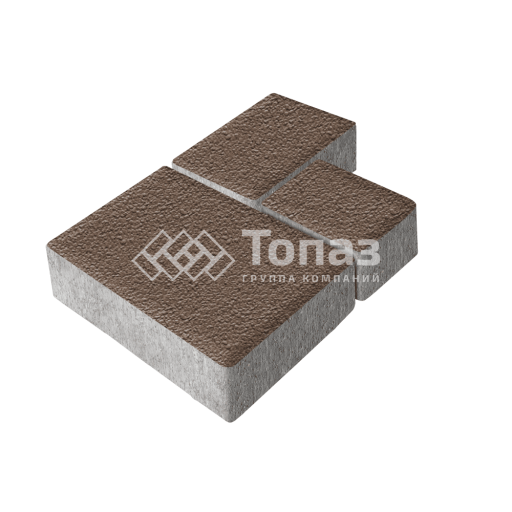 Тротуарная плитка Бергамо, коричневая на камне, 6 см