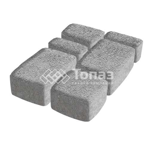 Тротуарная плитка Классико, серо-белая на камне, 4 см