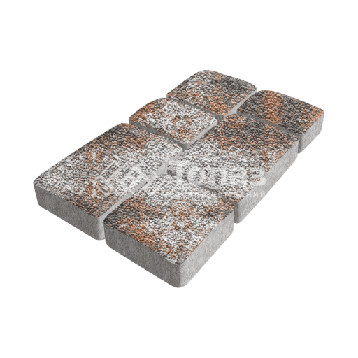 Тротуарная плитка Брук, агат оранжевый с мраморной крошкой, 4 см